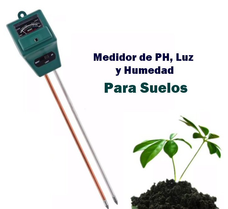 Medidor de PH, Luz Y Humedad Para Suelo - Tienda8