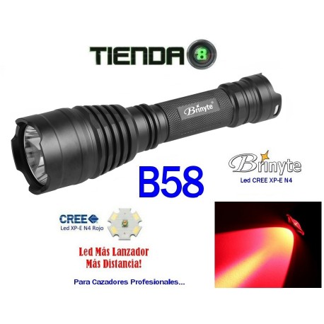 Linterna Lanzadora Brinyte B58 Led Rojo XP-E, N4, 150 Lúmenes