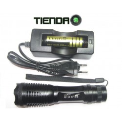 Linterna con Zoom Ultrafire E5, Led XM-L T6, 900 Lum