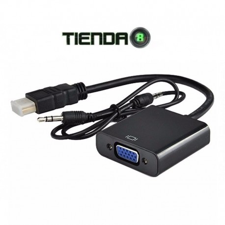 Adaptador Salida HDMI a VGA con Audio 3.5mm