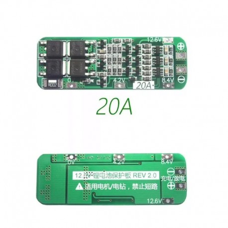 3S 20A BMS Circuito Cargador Para Baterías Li-Ion de 3x3.7V