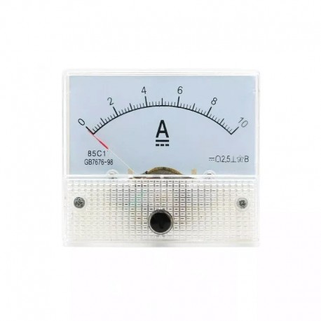 Amperimetro Panel Análogo DC, 10A, Múltiples Usos