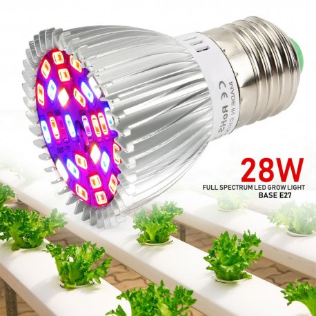 Ampolleta Grow Led 28W Full Spectrum Cultivo Indoor