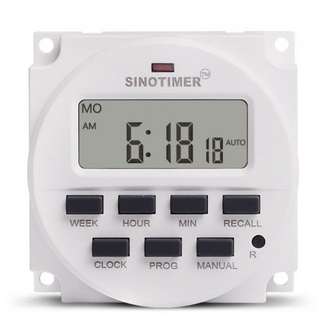 Interruptor Timer Programable Sinotimer TM618N-2 220V AC