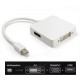 Adaptador 3 en 1 Mini Displayport A Hdmi, Dvi o Displayport