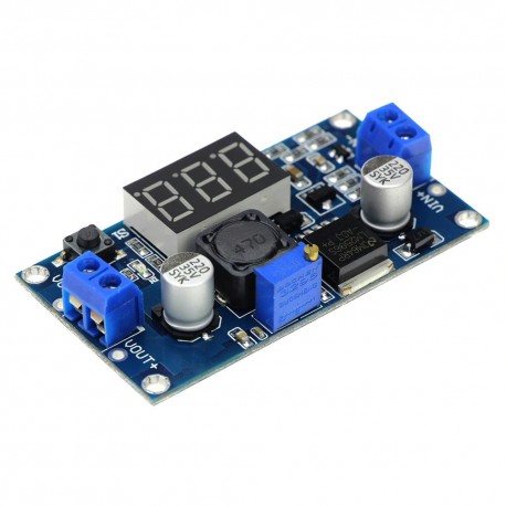 Regulador de Voltaje Step Down DC-DC LM2596 con Voltímetro