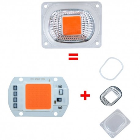 Pack COB Led Full Spectrum 50W + Reflector, O' Ring Y Cubierta