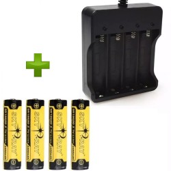 Pack 4 Baterías Sky Ray 18650 Con Cargador OEM 4 Baterías