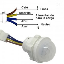 Interruptor Sensor de Movimiento PIR, Para 220VAC, 20mm