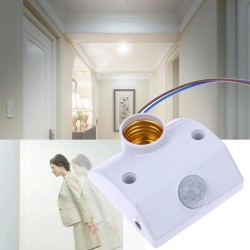Soquete E27 Con Sensor de Movimiento PIR, 220V, 5A