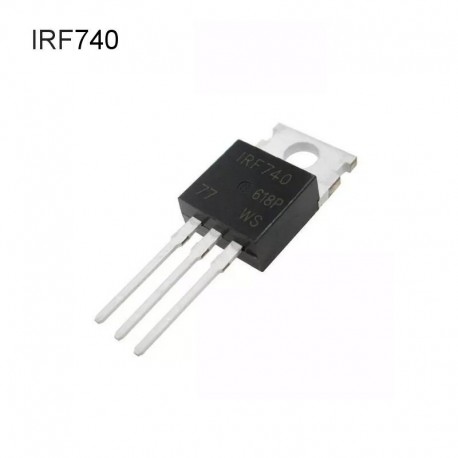 Transistor Mosfet IRF740, Canal N, 10A, 400V, TO-220