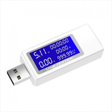 Monitor 7 en 1 USB Amperímetro y Voltímetro KWS-1705A