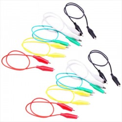 Pack de 10 Cables Flexibles Tipo Pinza Caimán, 50cm Largo