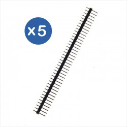 Pack de 5 Tiras Header Macho 40 Pines c/u, 2.54mm Separación