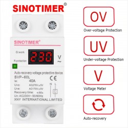 Relé Protección Sobre y Bajo Voltaje SVP-60L, 230V, 40A