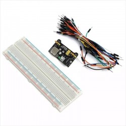 Kit Protoboard 830 Puntos + Fuente Mb-102 3.3v + 65 Cables
