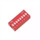 Dip-5, 6, 8, 10, Interruptor 2.54mm, Rojo, Deslizable