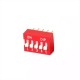 Dip-5, 6, 8, 10, Interruptor 2.54mm, Rojo, Deslizable