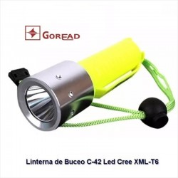 Linterna de Buceo Goread C42, Led XM-L T6, 700 Lúmenes