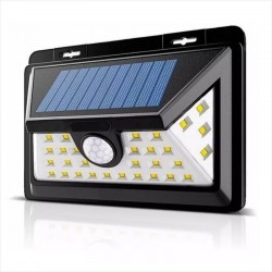 Foco Led, Panel Solar Y Sensor De Movimiento, 7W, 30 Leds