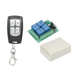 Kit de Relés Inalámbricos con Control Remoto RF 433Mhz 4 Canales