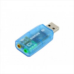 Tarjeta de Sonido USB 3D, Entrada Micrófono y Salida Parlante