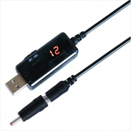 Cable Adaptador 9 Y 12v Desde Usb, Voltimetro Integrado