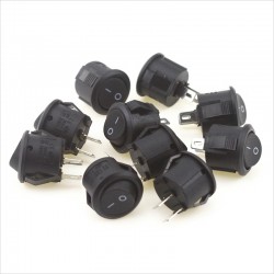 Mini Switch Interruptor Rocker ON/OFF 15mm, 250V, 3A