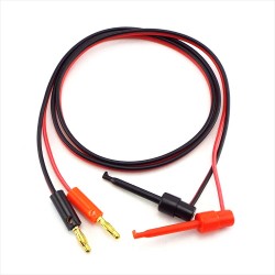 Par de Punta De Tester Banana a Gancho "Hook Clip", 1.1m, Cable 24 AWG