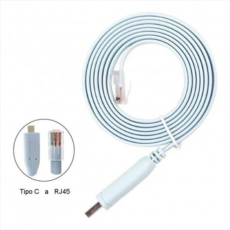 Cable Consola Cisco USB Tipo C a RJ45, Se Conecta Directamente a USB Tipo C