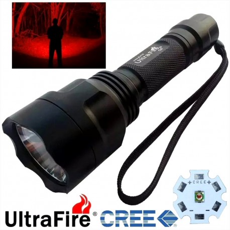 Linterna UltraFire C8 XP-E N4 Lanzadora/Inundadora Roja, 1 MODO!