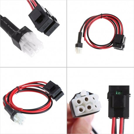 Cable de Poder de 6 Pines, Compatible con Radios Móviles/Bases Icom, Kenwood, Yaesu, Alinco.