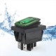 Interruptor Rocker, Verde, IP67, 4PIN, 20A, AC