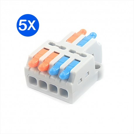 5 X Conector De Cables, Terminal Rápido D2-4 250V, 32A AC, Wago