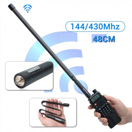 Antena Flexible Táctica Abbree Para Baofeng UV-5R, UV-82, Etc, 48cm,