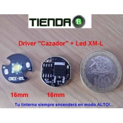 Circuito Regulador 16mm, 2,5A, para Linternas de 1 Batería 18650